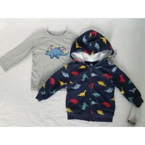 Kids Headquarters 2pc long sleeve dinosaur print shirt and jacket set 6-9 months
